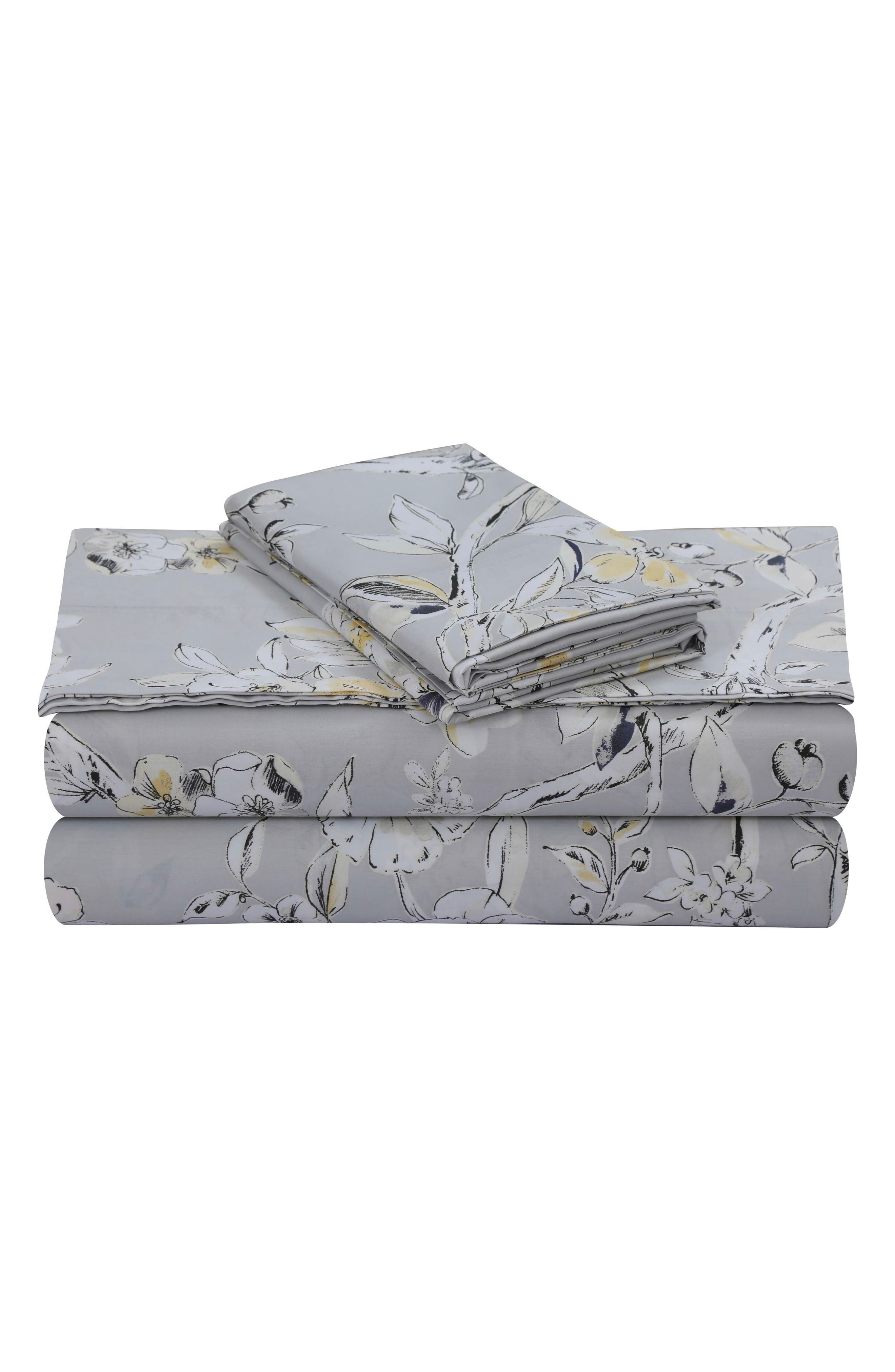 AZORES HOME Colmar 300 Thread Count Cotton Sateen Sheet Set