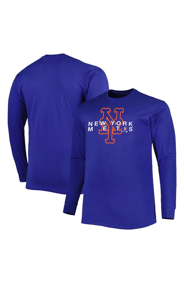 PROFILE Men's Royal New York Mets Big & Tall Long Sleeve T-Shirt, Main, color, 
