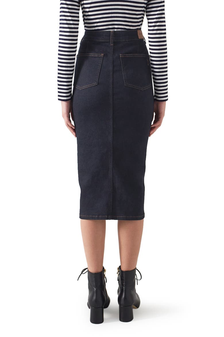 Beth Denim Skirt, Alternate, color, INDIGO