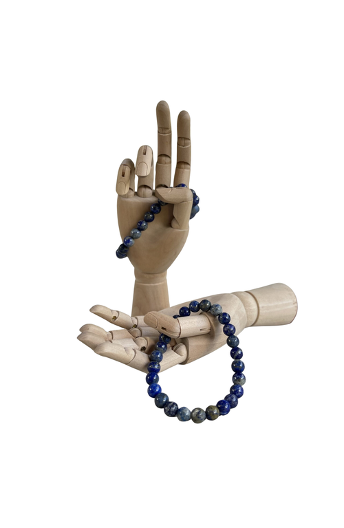 Humanist Beauty Crystal Healing Beaded Bracelet In Lapis Lazuli