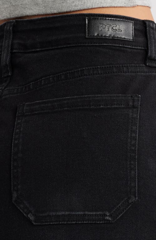 Ptcl Bree Easy Stretch Denim Miniskirt In Black