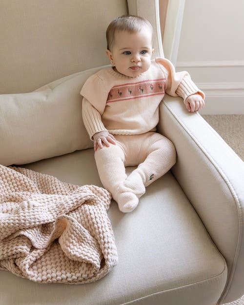 Minimoi 2 Piece Baby Tiptoe Through The Tulips Cotton Knit Footed Legging Set In Multi