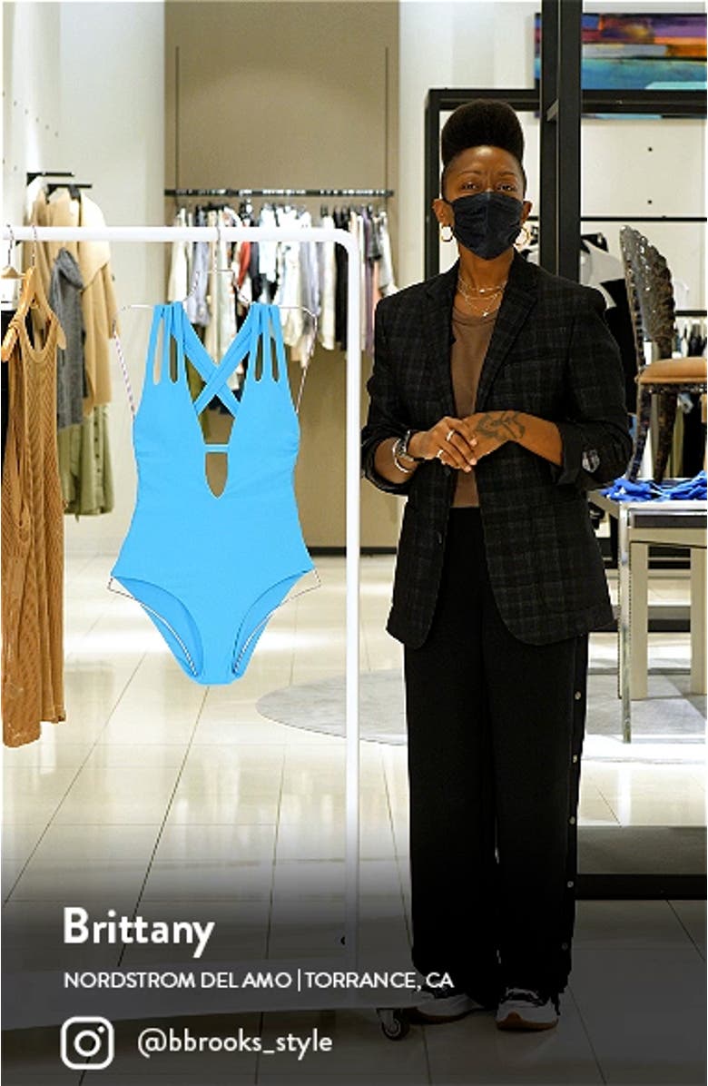 Fine Line Plunge One-Piece Swimsuit, sales video thumbnail