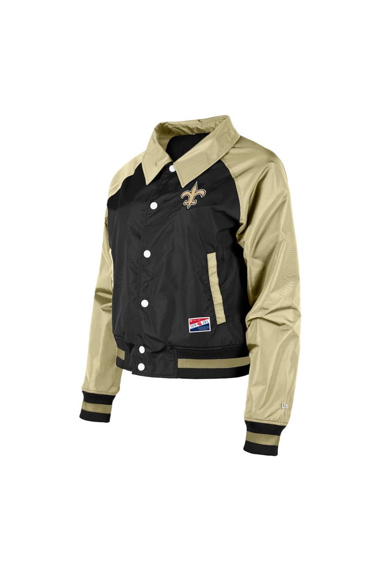 Women's New Era Black New Orleans Saints Coaches Raglan Full-Snap Jacket, Alternate, color, Black