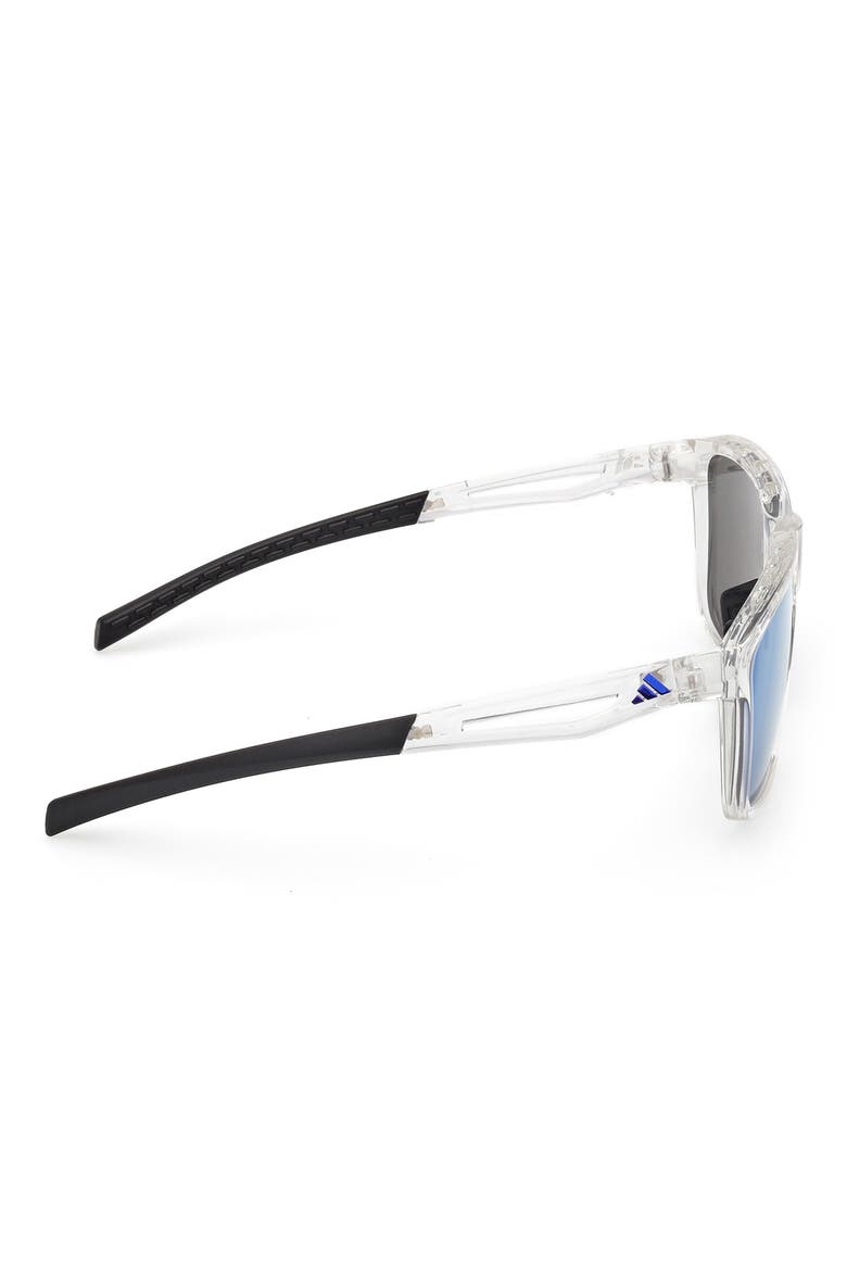57mm Navigator Sunglasses, Alternate, color, CRYSTAL / BLUE MIRROR