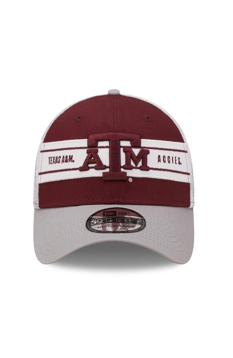 New Era Men's New Era Maroon/Gray Texas A&M Aggies Banded 39THIRTY Flex Hat, Alternate, color, 