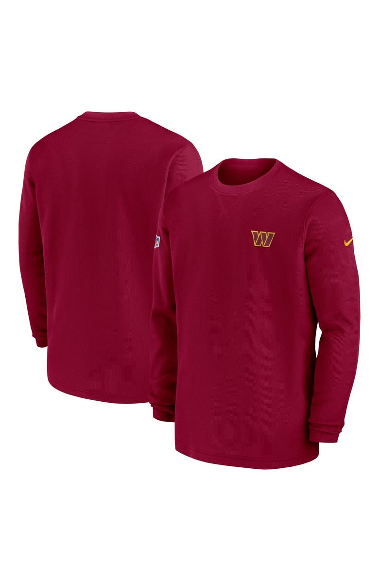 Nike Men's Nike Burgundy Washington Commanders 2023 Sideline Throwback Heavy Brushed Waffle Long Sleeve Top, Alternate, color,