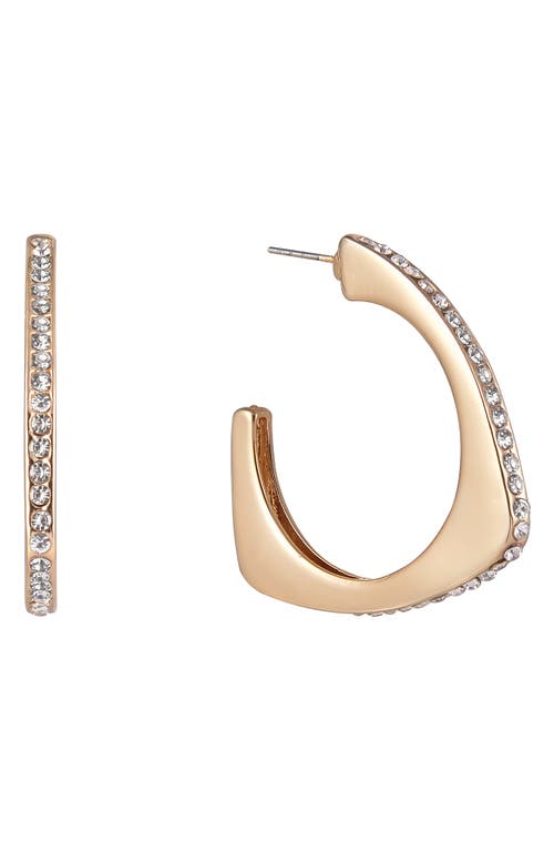 Laundry By Shelli Segal Pavé Triangular Hoop Earrings In Gold