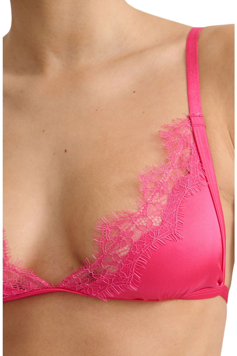 Sorrento Lace Trim Bralette, Alternate, color, HOT PINK