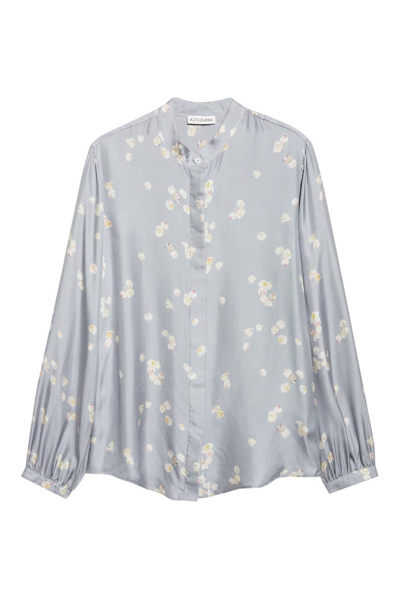 Magee Silk Shirt, Alternate, color, 416067 STORM ALLOVER PETALS