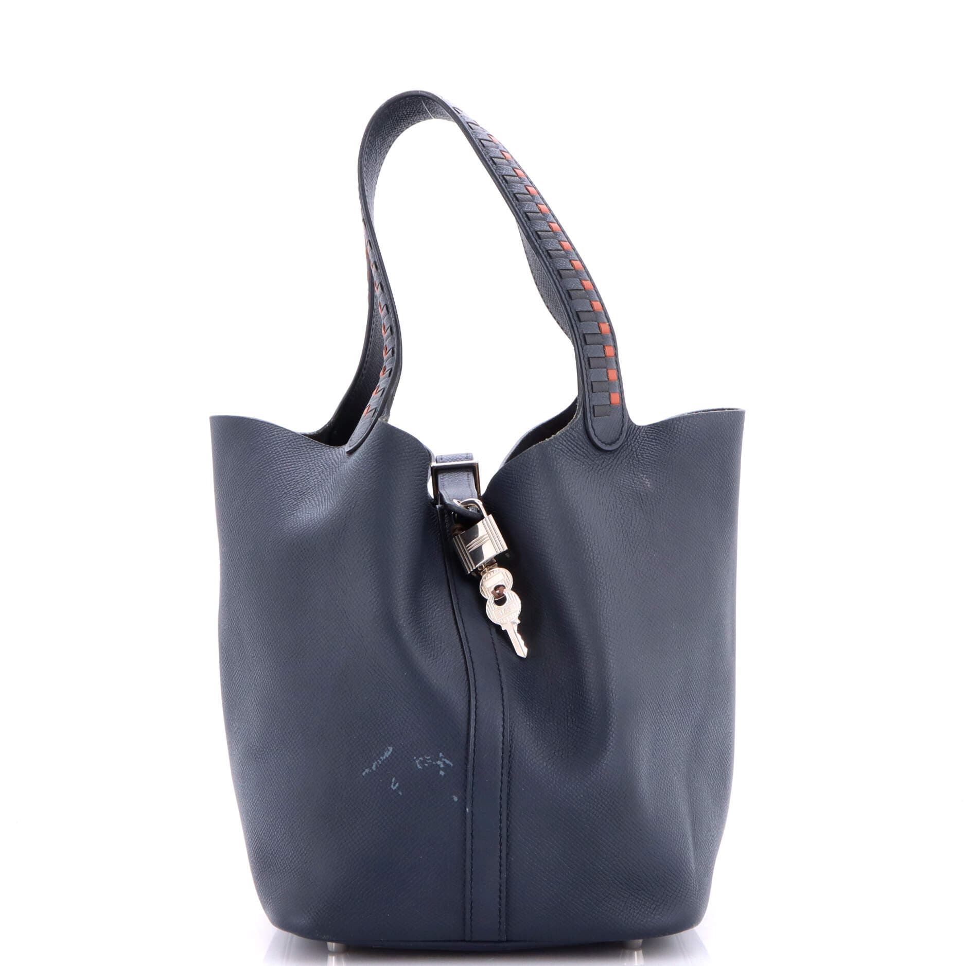Picotin Lock Bag Tressage Epsom MM, Main, color, Blue
