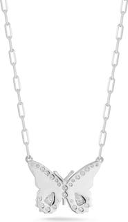 SPHERA MILANO Sterling Silver & CZ Butterfly Pendant Necklace