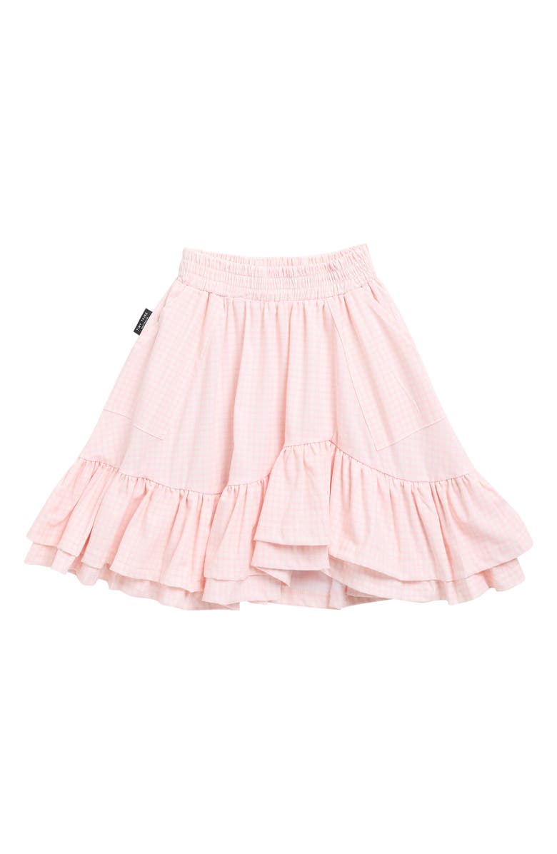 TINY TRIBE Kids' Plaid High-Low Skirt, Main, color, Pink