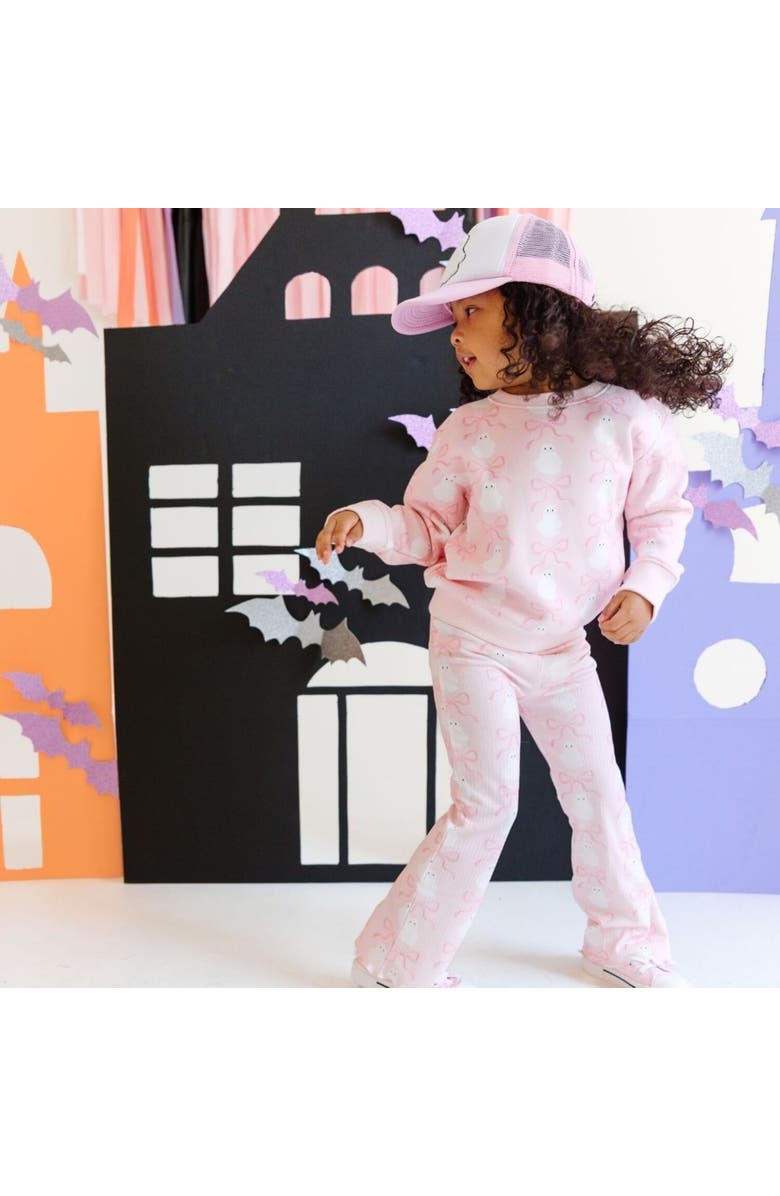 Sweet Wink Ghost Halloween Printed Sweatshirt, Alternate, color, 