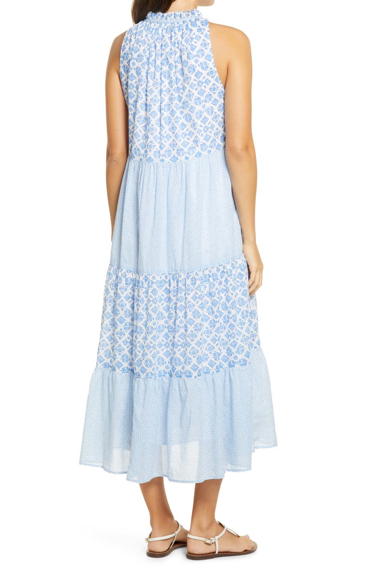 vineyard vines Diamond Print Halter Midi Dress, Alternate, color,