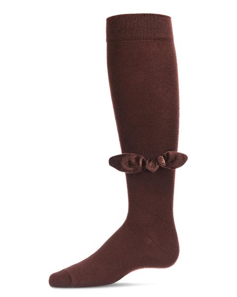 Velvet Bow Knee High Sock (Little Kid & Big Kid)