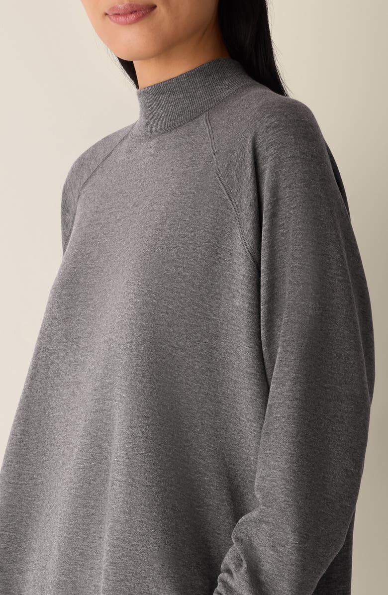 Eileen Fisher Mock Neck Long Sleeve Top, Alternate, color, Ash