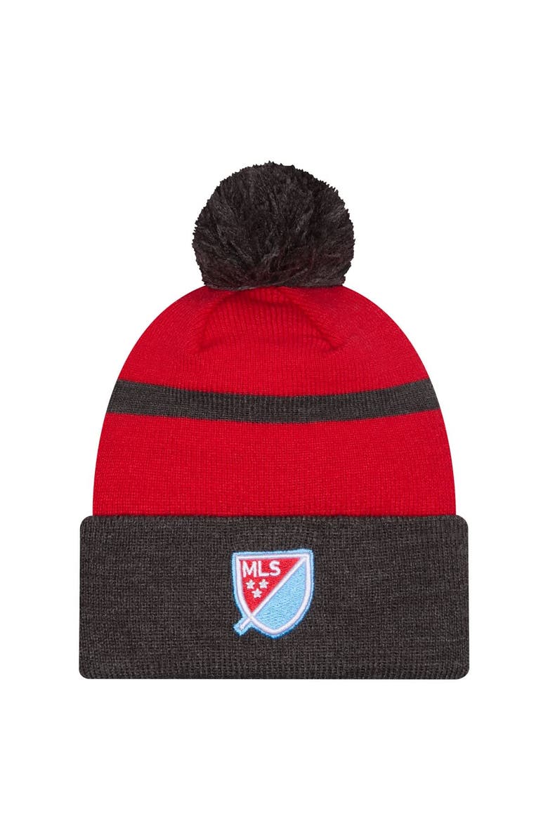 New Era Men's New Era Black Chicago Fire 2025 Kickoff Cuffed Knit Hat with Pom, Alternate, color,
