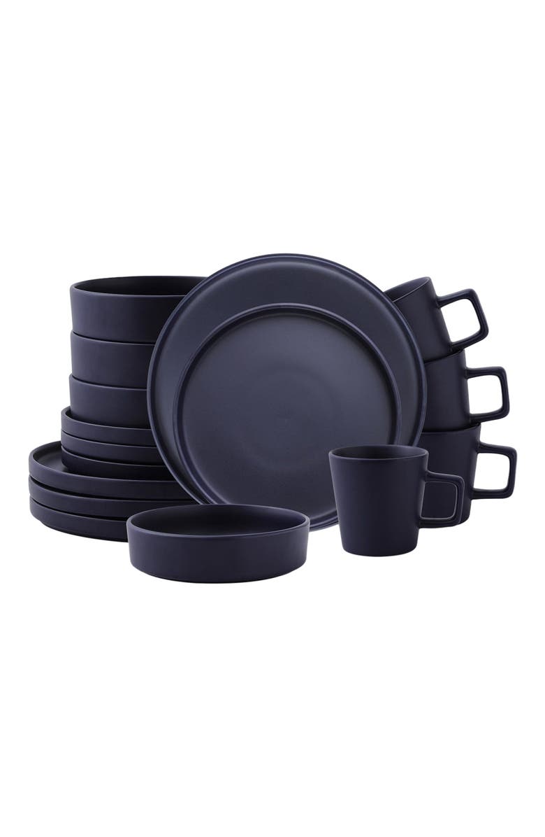 Stone Lain Cleo Stoneware 16-Piece Dinnerware Set, Main, color, Dark Blue