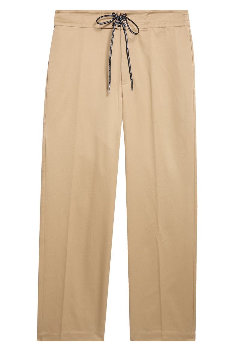 Drawstring Cotton Twill Trousers, Alternate, color, SAND SUITING