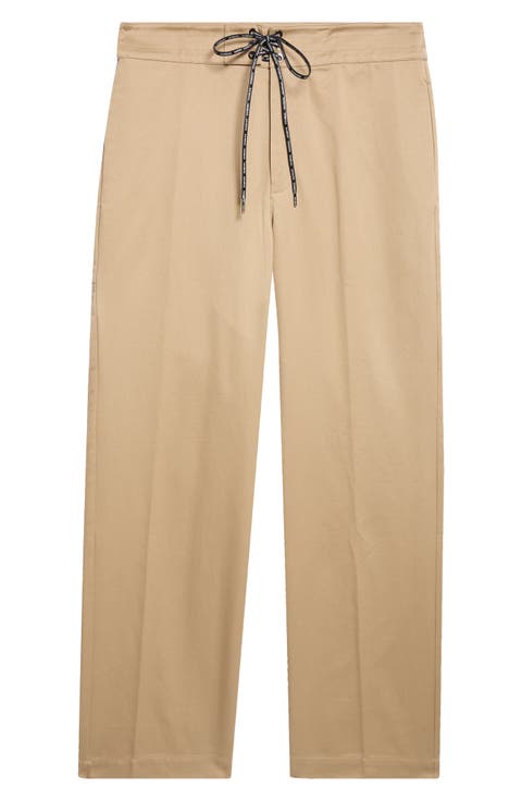 Drawstring Cotton Twill Trousers
