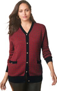 Jessica London V Neck Cardigan Sweater