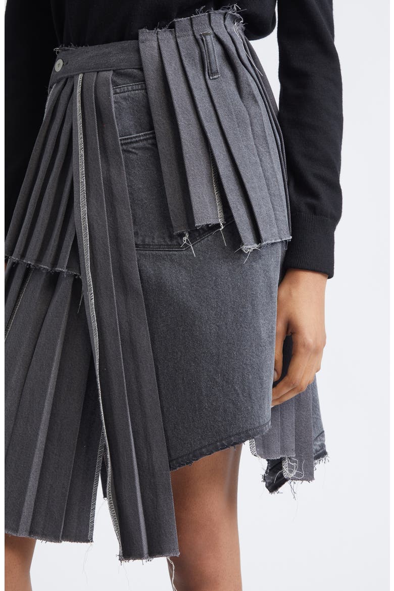 Remake Mark XV Denim Skirt, Alternate, color, BLACK ASSORT