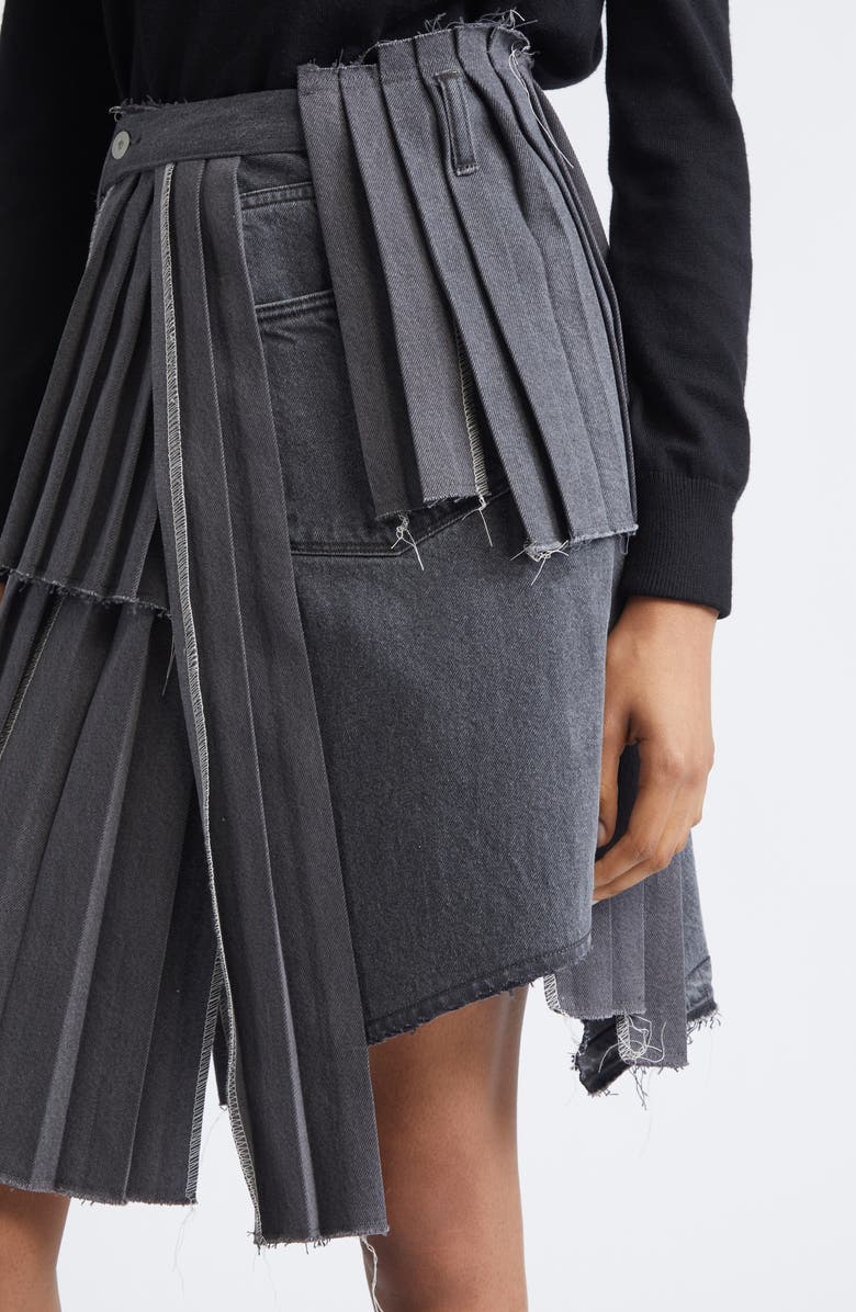 KURO Remake Mark XV Denim Skirt, Alternate, color, Black Assort