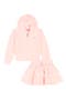 Embellished Velour Hoodie & Ruffled Skirt Set