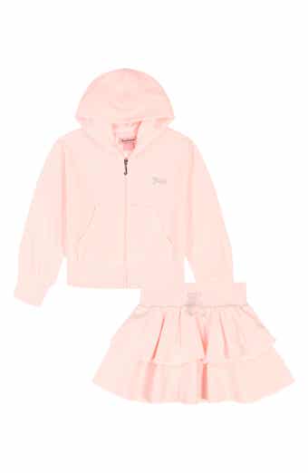 Juicy Couture Embellished Velour Hoodie & Ruffled Skirt Set