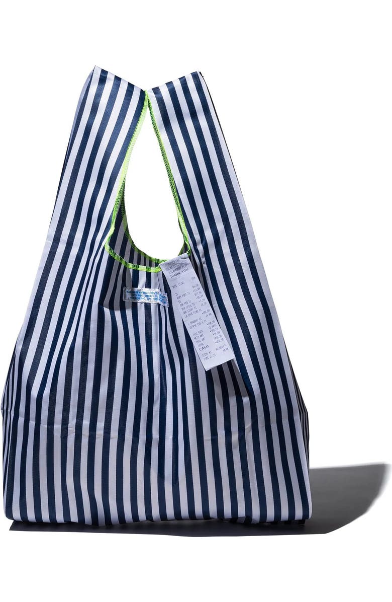 PUEBCO School Tie Fabric Bag, Main, color, Navy Blue X White