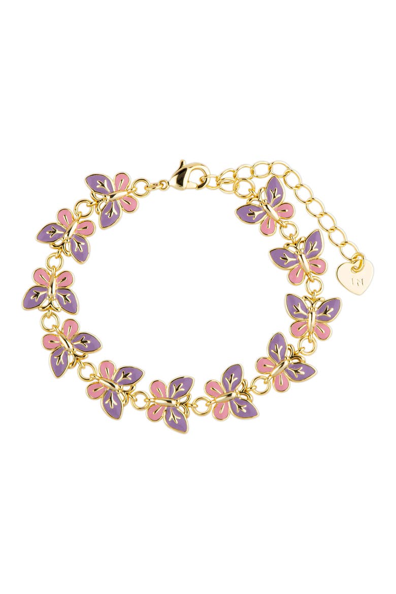 Butterfly Link Bracelet, Alternate, color, PINK