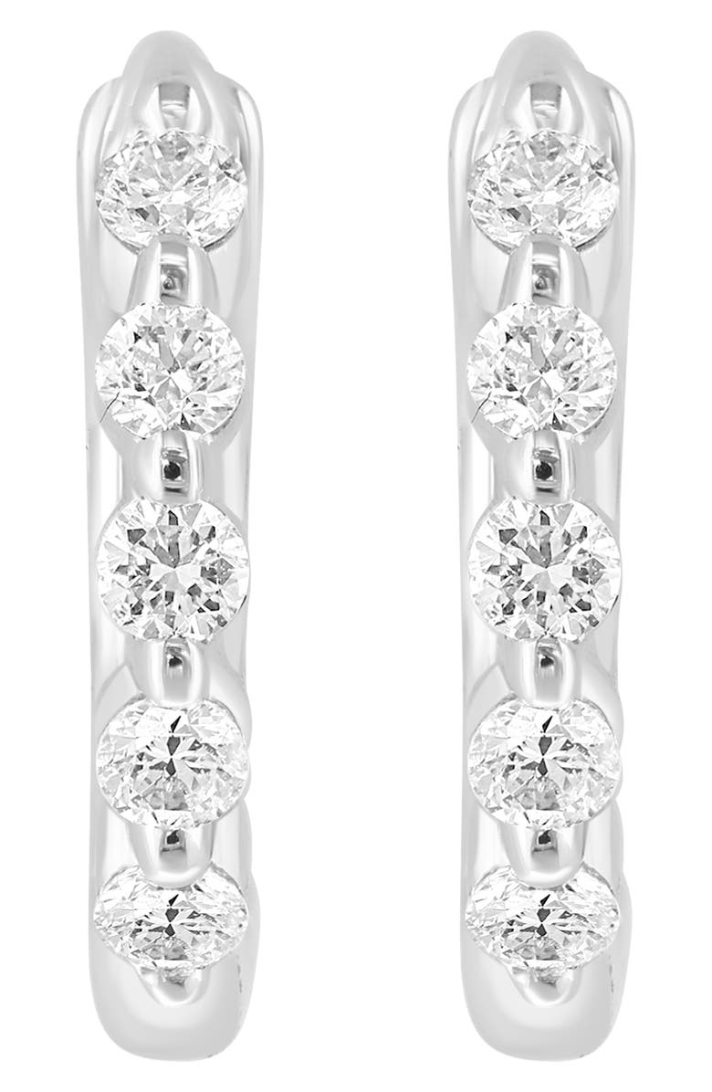 EFFY Sterling Silver Diamond Huggie Hoop Earrings, Alternate, color, Silver