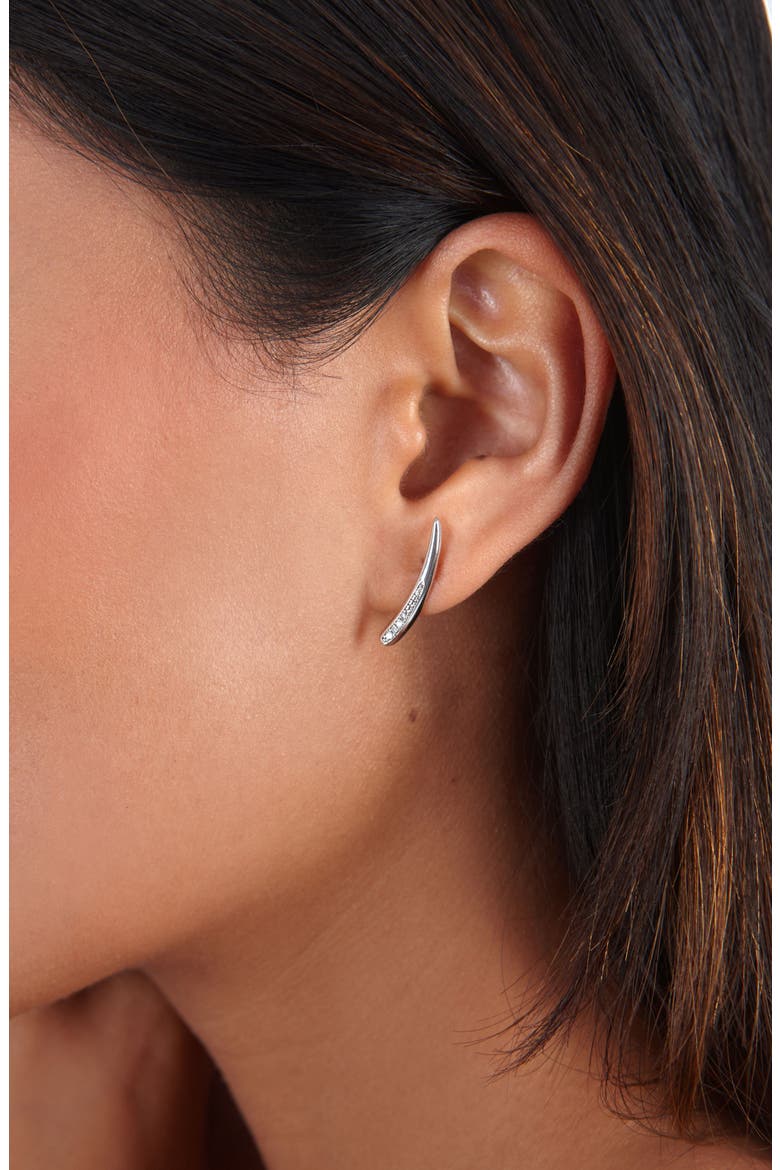 Skinny Drip Long Studs, Alternate, color, Sterling Silver
