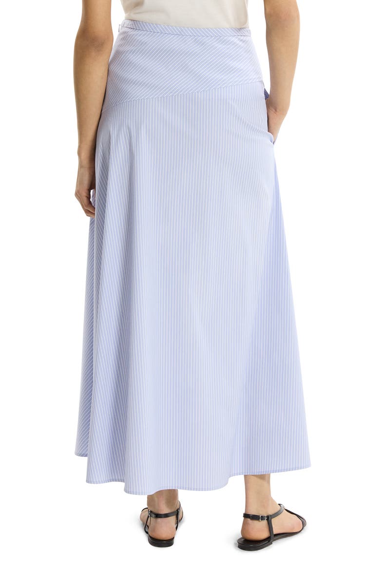 Angled Yoke Stripe Skirt, Alternate, color, BLUE MULTI