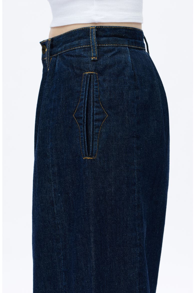 Pleated Super High Waist Ankle Wide Leg Jeans, Alternate, color, RINSE WASH