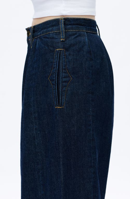 Bayeas Pleated Super High Waist Ankle Wide Leg Jeans In Blue