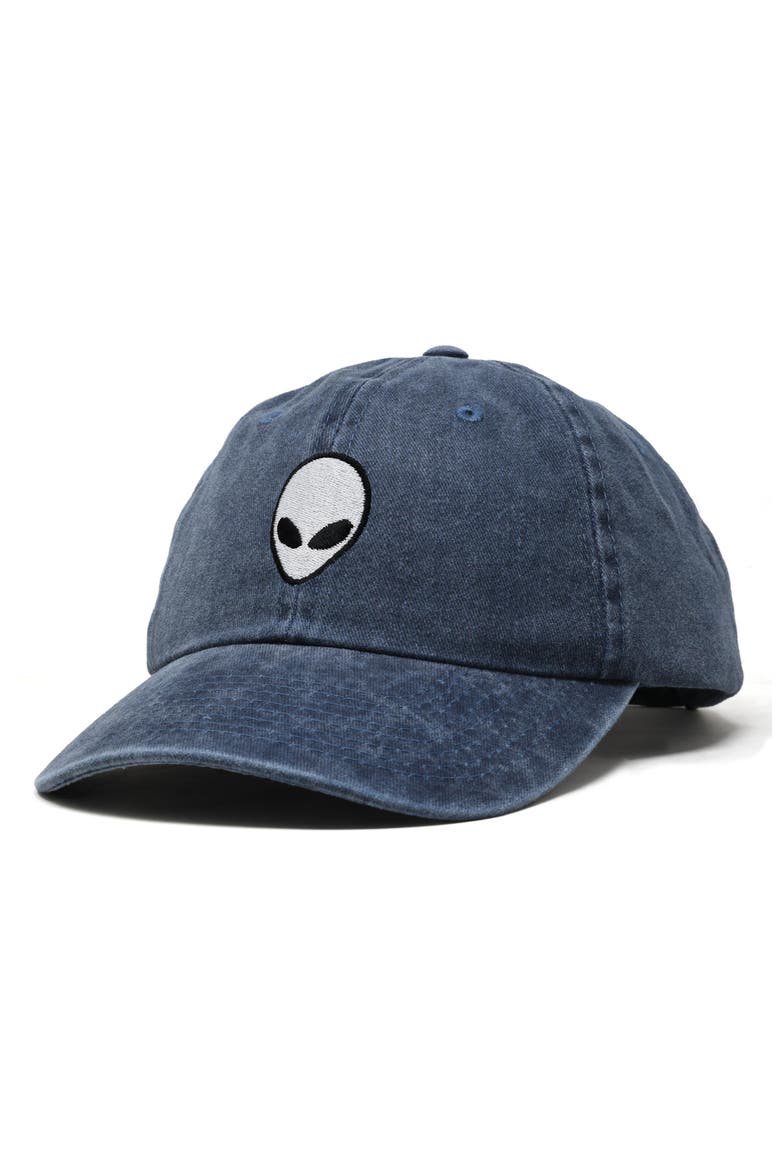 Alien Embroidered Classic Dad Cap, Alternate, color, Washed Navy Blue