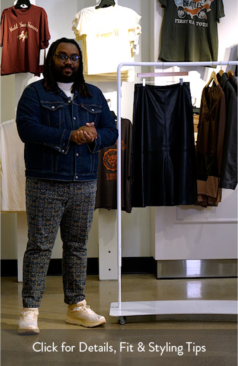 Paris Faux Leather A-Line Midi Skirt, sales video thumbnail