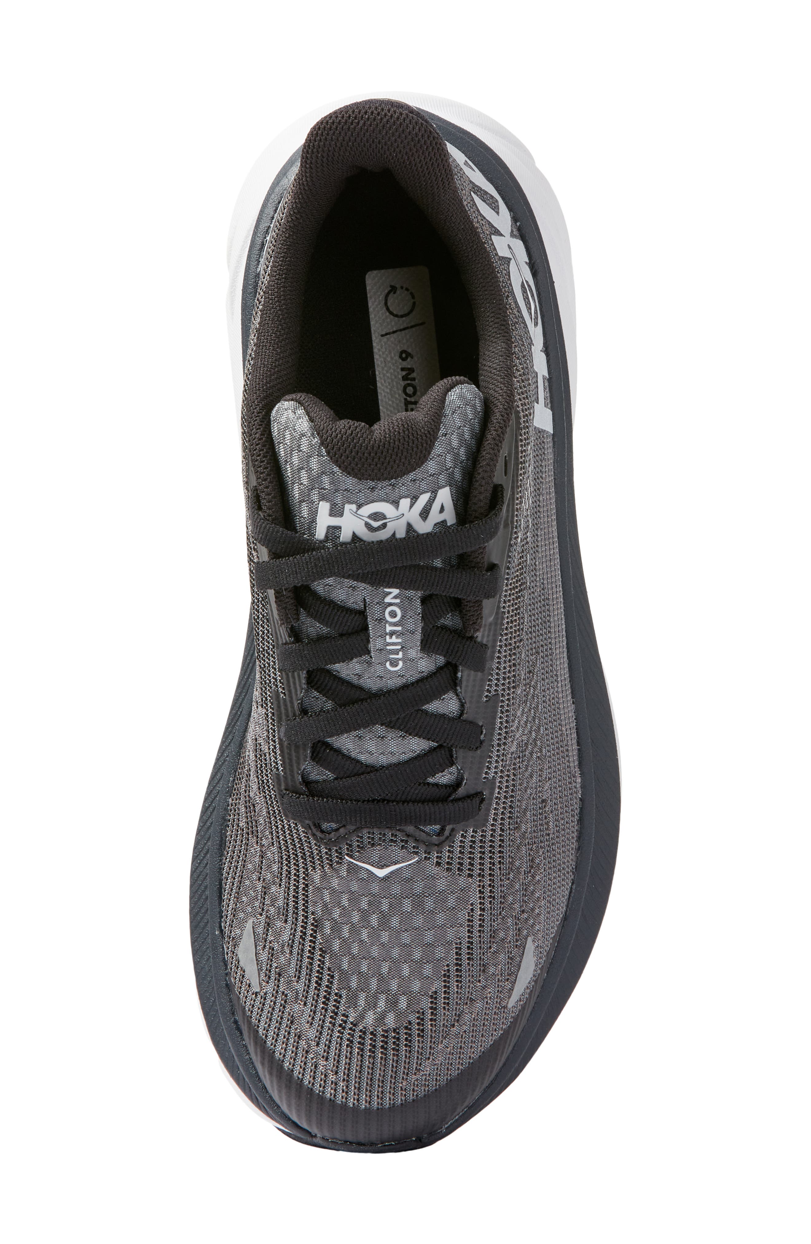 HOKA Kids' Clifton Youth Running Shoe, Alternate, color, Black