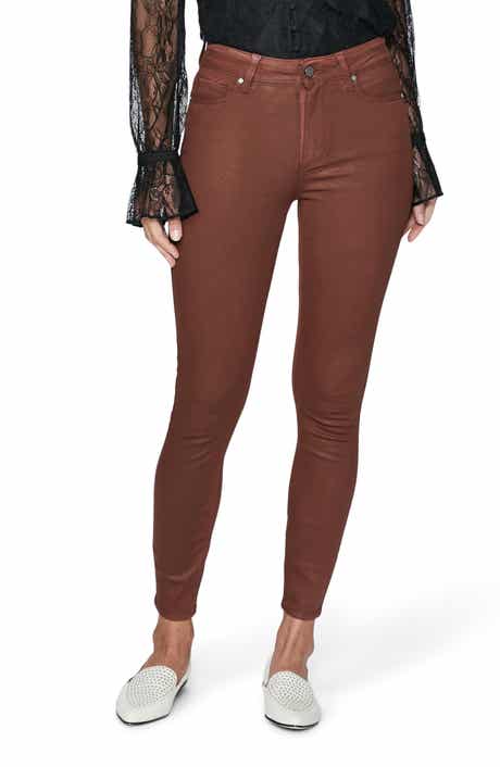 PAIGE Hoxton Coated High Waist Ankle Skinny Jeans