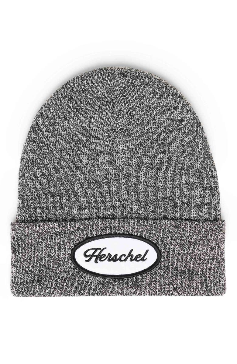 Herschel Supply Co. Kids' Elmer Station Knit Beanie, Main, color, Heather Black