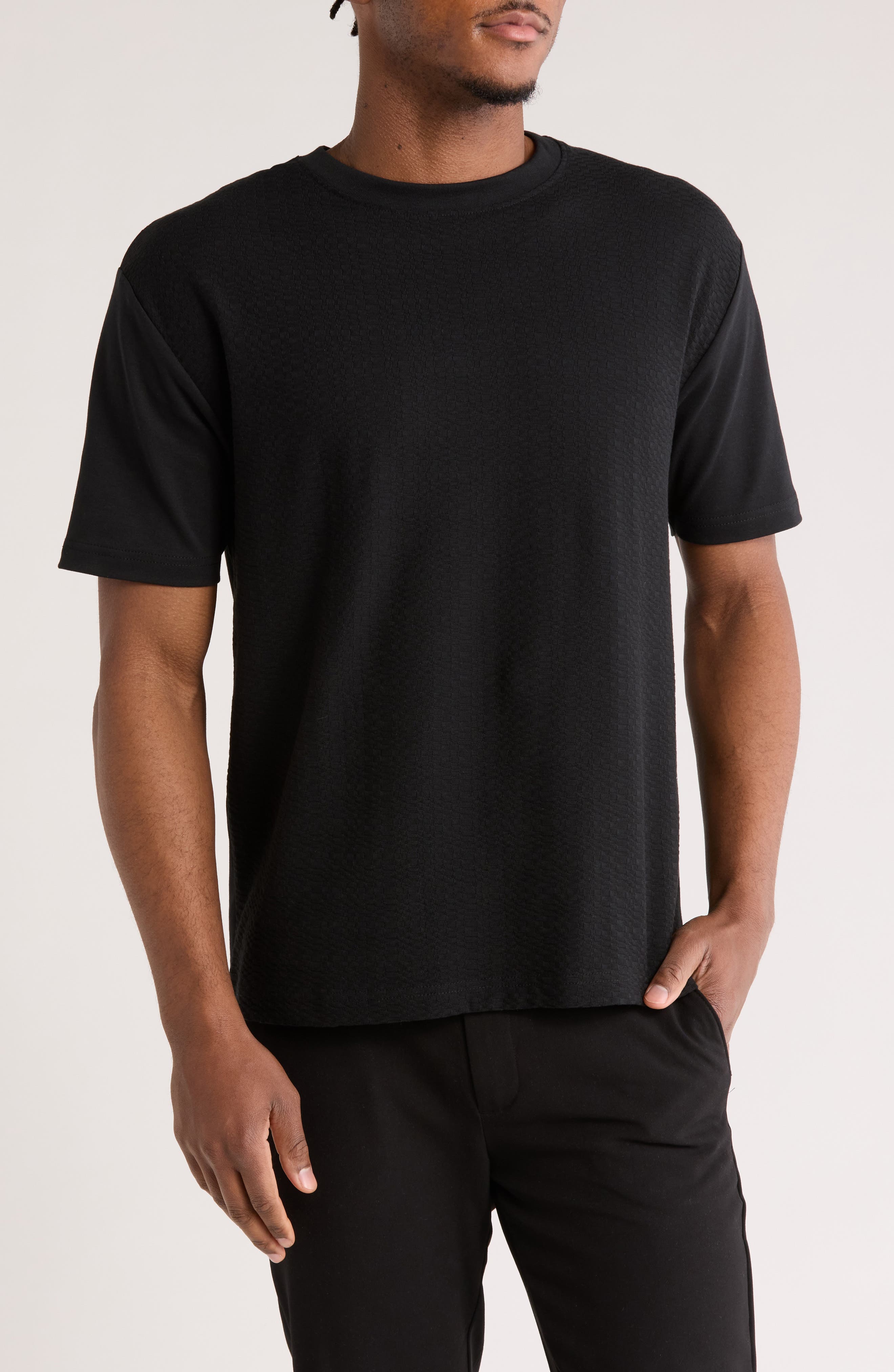 DENIM AND FLOWER Relaxed Fit Textured T-Shirt