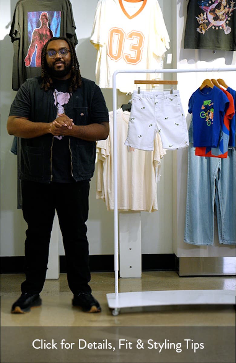 Kids' Embroidered Denim Bermuda Shorts, sales video thumbnail