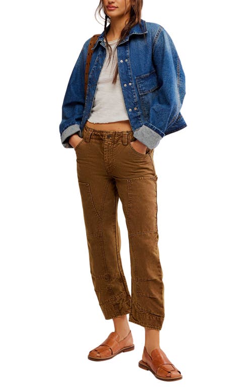 Free People Supersonic High Waist Slim Crop Jeans In Breen