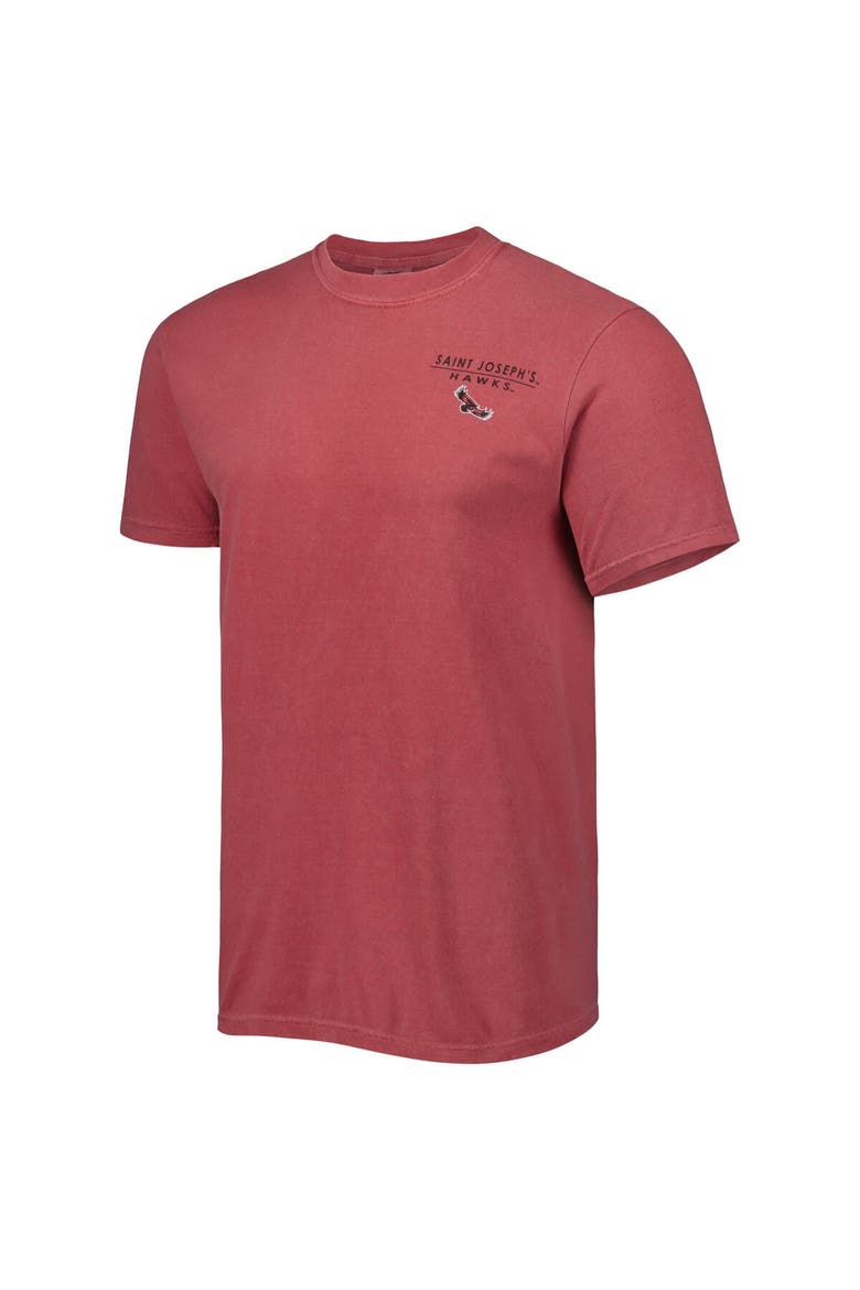 Men's Crimson Saint Joseph's Hawks Landscape Shield T-Shirt, Alternate, color, Crimson