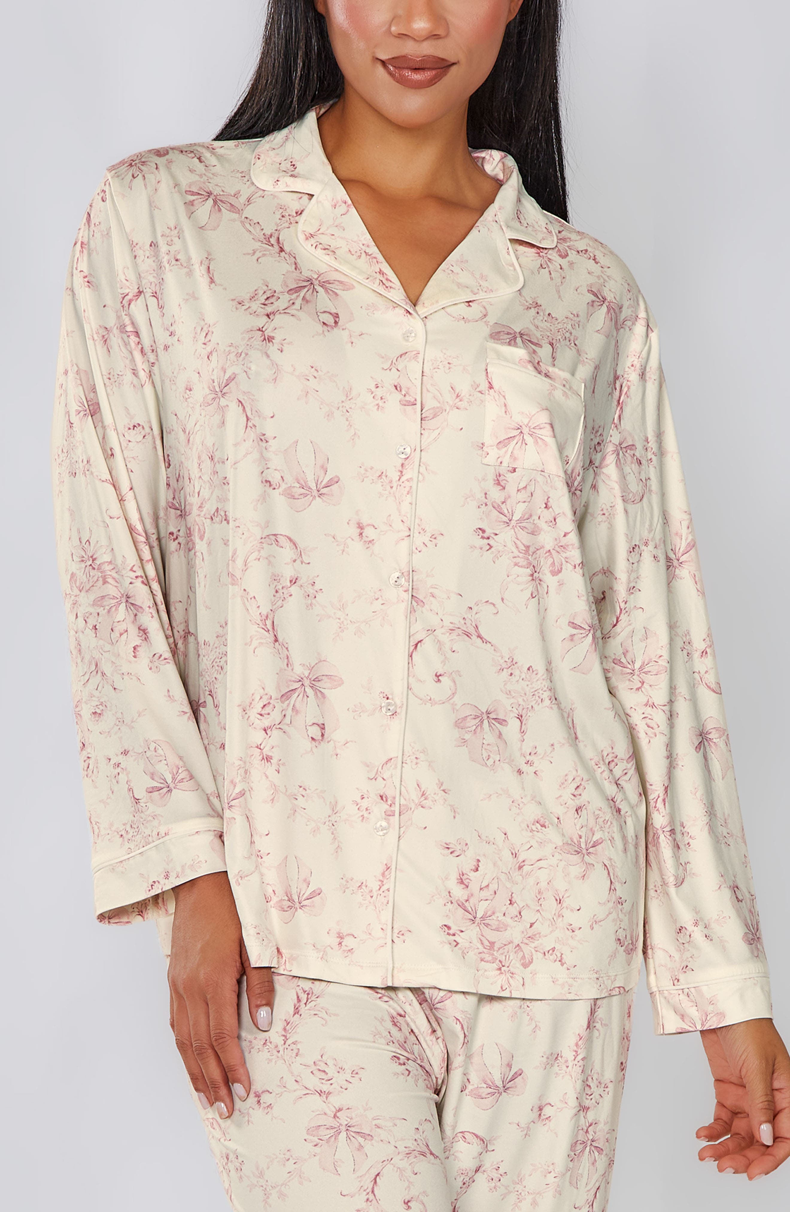 iCollection Toile Print Long Sleeve Pajama Set (Women) | Nordstrom