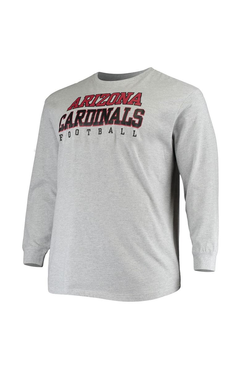 FANATICS Men's Fanatics Branded Heathered Gray Arizona Cardinals Big & Tall Practice Long Sleeve T-Shirt, Alternate, color,