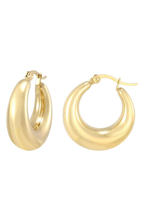 18k Gold Plated Graduated Hoop Earrings