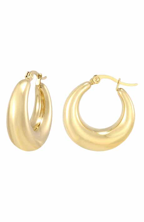 18k Gold Plated Graduated Hoop Earrings